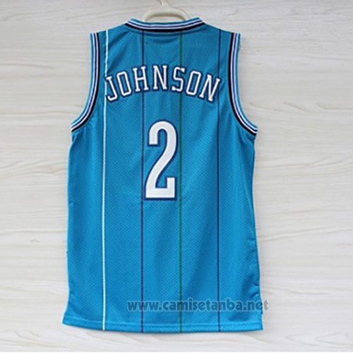 Camiseta Charlotte Hornets Larry Johnson #2 Retro Azul